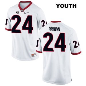 Youth Georgia Bulldogs NCAA #24 Matthew Brown Nike Stitched White Authentic College Football Jersey TGA2354CO